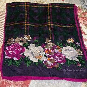 Vintage Oscar de la Renta silk oblong scarf 64” x 14”